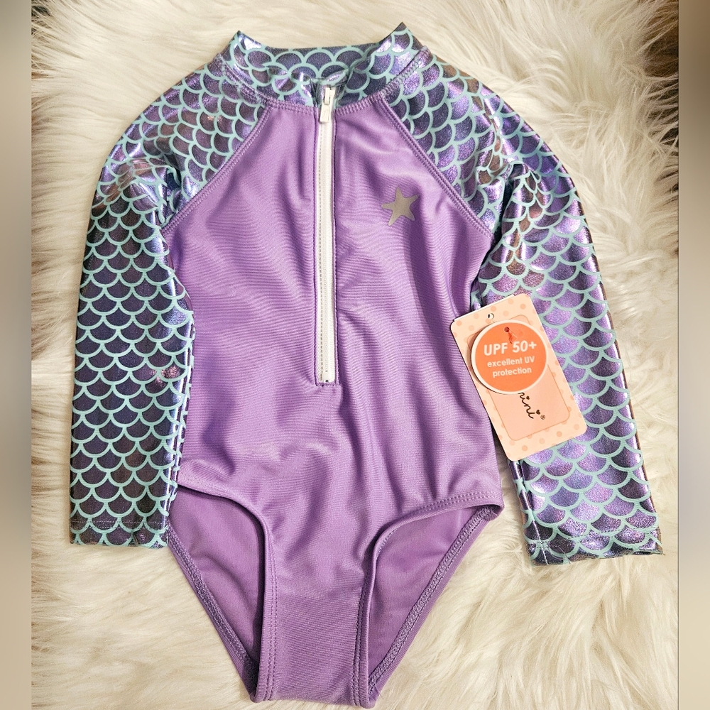 NWT Floatini Rashguard 🧞‍♂️Mermaid🧞‍♂️ Swimsuit UPF 50+ 2T